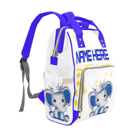 Personalized Royal Blue Elephant Multi-Function Diaper Backpack/Diaper Bag