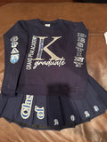 Custom Pleated Skirt and Shirt Set