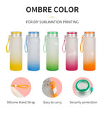 17oz Blank Sublimation Ombré Glass Can Screw Lid