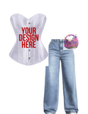 Class of 2027 Senior Corset & Jeans Set | Personalized Graduation Outfit | Custom Senior Pictures Outfit | High School Graduation Fashion | Senior Jeans