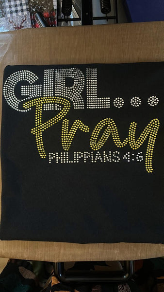 Girl Pray Rhinestone Shirt