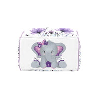 Personalized Purple Elephant Multi-Function Diaper Backpack