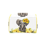 Personalized Yellow Sunflower with Cute Elephant Multi-Function Diaper Backpack/Diaper Bag