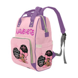 Pink Amazing Black Girl Multi-Function Diaper Backpack/Diaper Bag