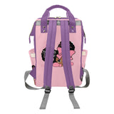Pink Amazing Black Girl Multi-Function Diaper Backpack/Diaper Bag