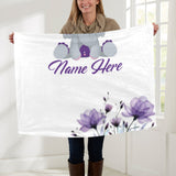 Personalized Purple Elephant Baby Blanket