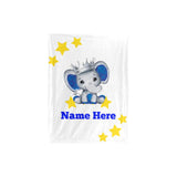 Personalized Royal Elephant Baby Blanket