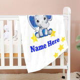 Personalized Royal Elephant Baby Blanket