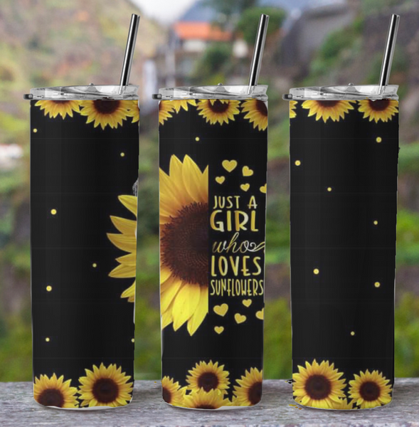 Girl Who Loves Sunflowers 20oz Tumbler