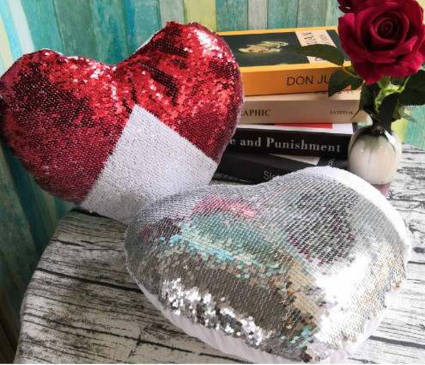 Sublimation Heart Sequin Pillowcases