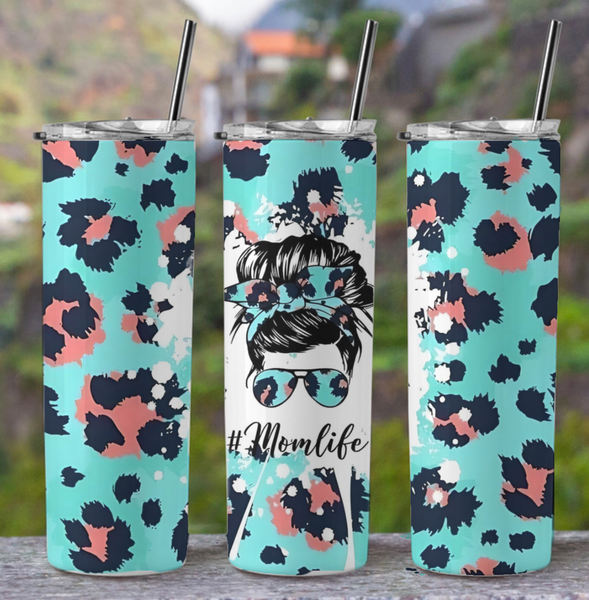 Turquoise Mom Life 20oz Tumbler
