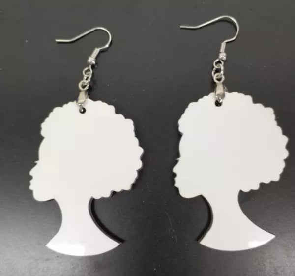 Sublimation African Head Earrings